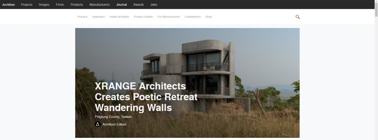 Architizer 報導 The Wandering Walls